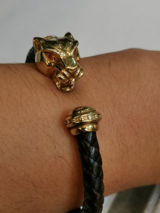 pulsera de plata 925 y cuero