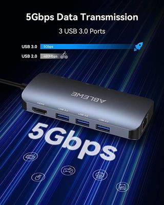 Hub USB C 8 en 1,RJ45 Ethernet 1000Mbps PRECINTADO