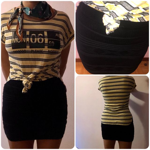 Falda punto negra goma cintura🖤De 38 a 42