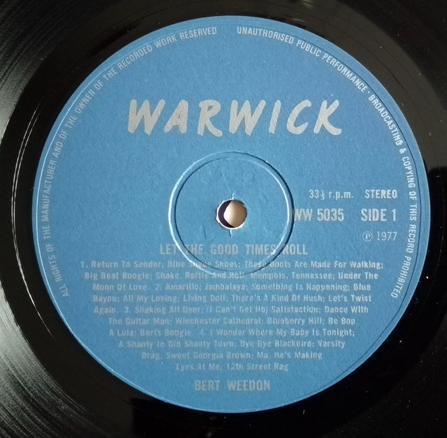 Bert Weedon - Let The Good Times Roll - LP 1977