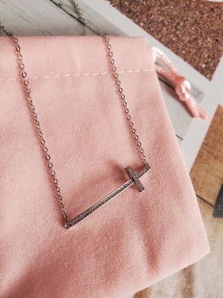 Collar cruz plata 925 y circonitas NUEVO 