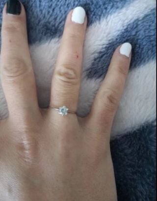 anillo solitario oro blanco
