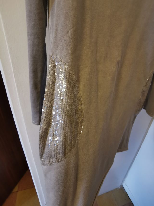 Abito maxi maglia tortora