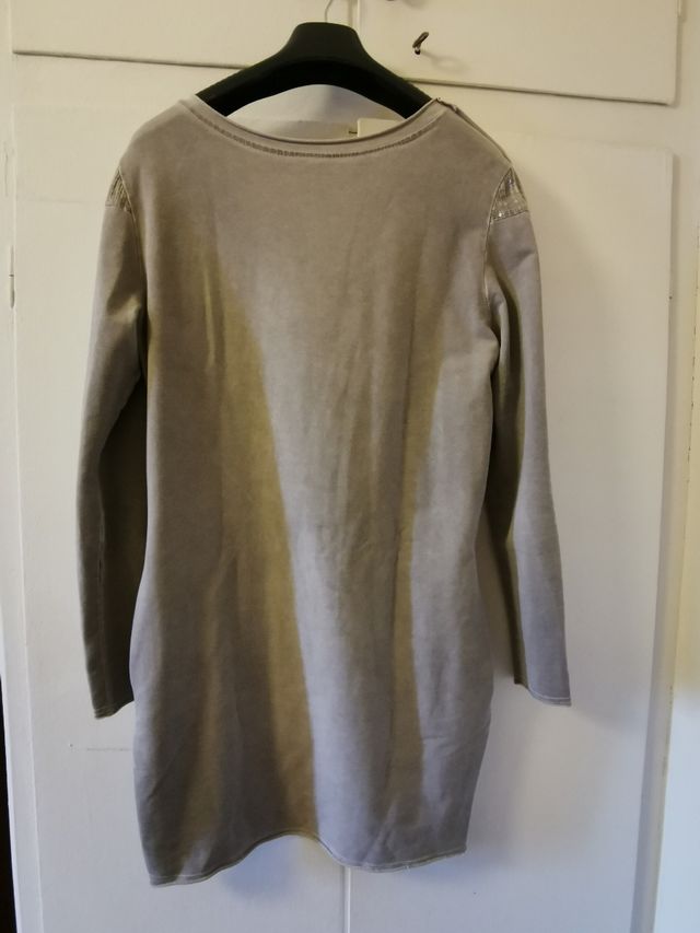 Abito maxi maglia tortora