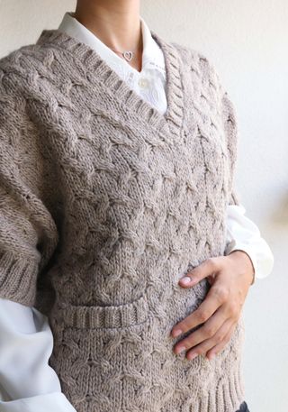 Jersey marrón manga corta mujer