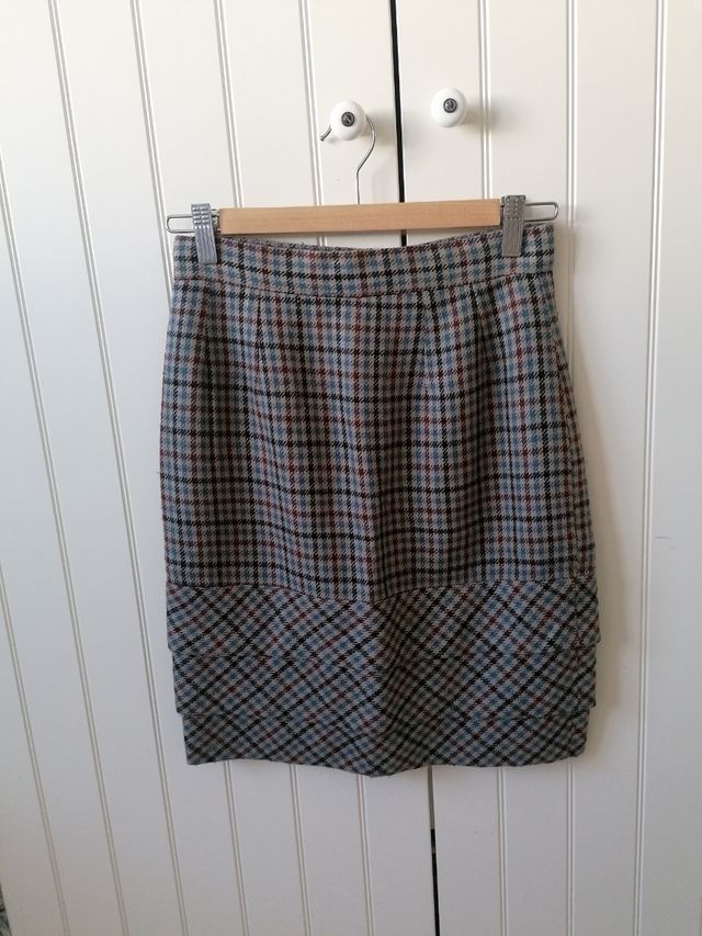 Falda vichy tiro alto