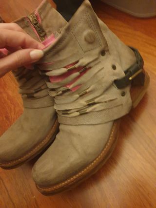 Botin As 98 gris y rosa
