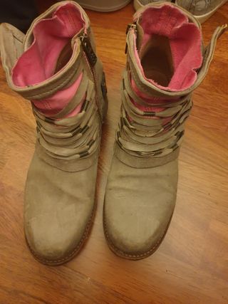 Botin As 98 gris y rosa