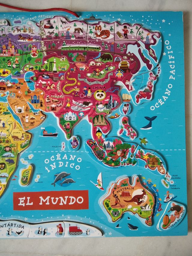 Puzzle magnético del mundo