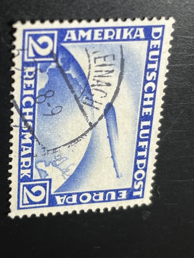 Deutsche Luftpost 2 Mark Firmato