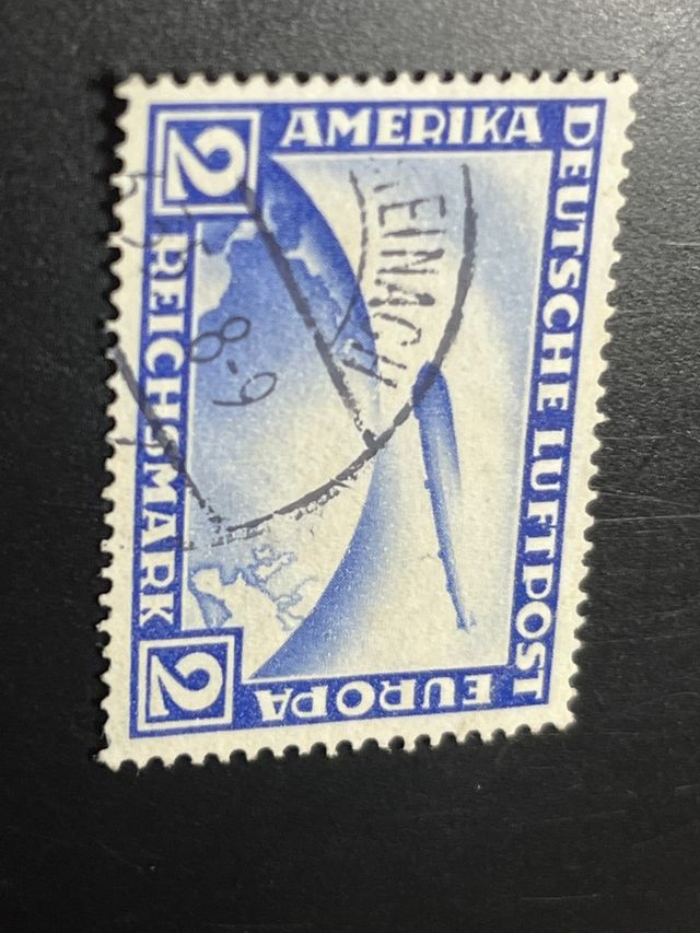 Deutsche Luftpost 2 Mark Firmato