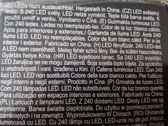 Guirnalda luminosa LED. 240 LEDS. Nueva