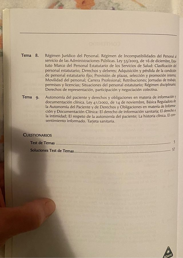 TEMARIO COMÚN Y CUESTIONARIOS OPE SAS