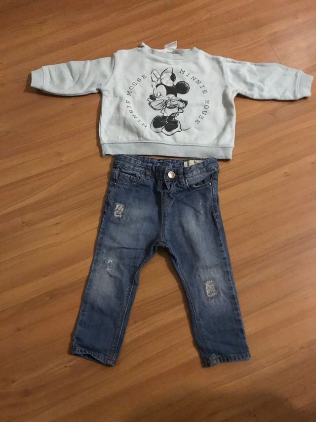 Conjunto Zara 9-12 meses, pantalon + sudadera