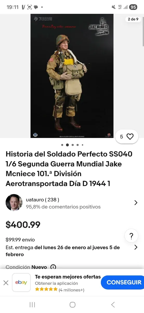 FIGURA 1/6 TOY SOLDIER  PARACAIDISTA JACK MCNIECE