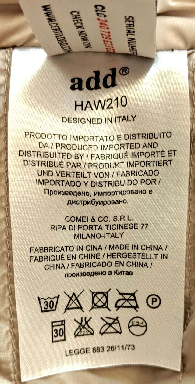 ADD GIUBBINO MEZZA STAGIONE