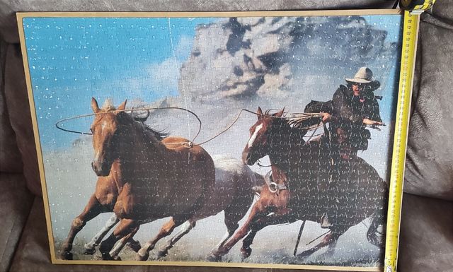 Puzzle/cuadro de un vaquero a caballo