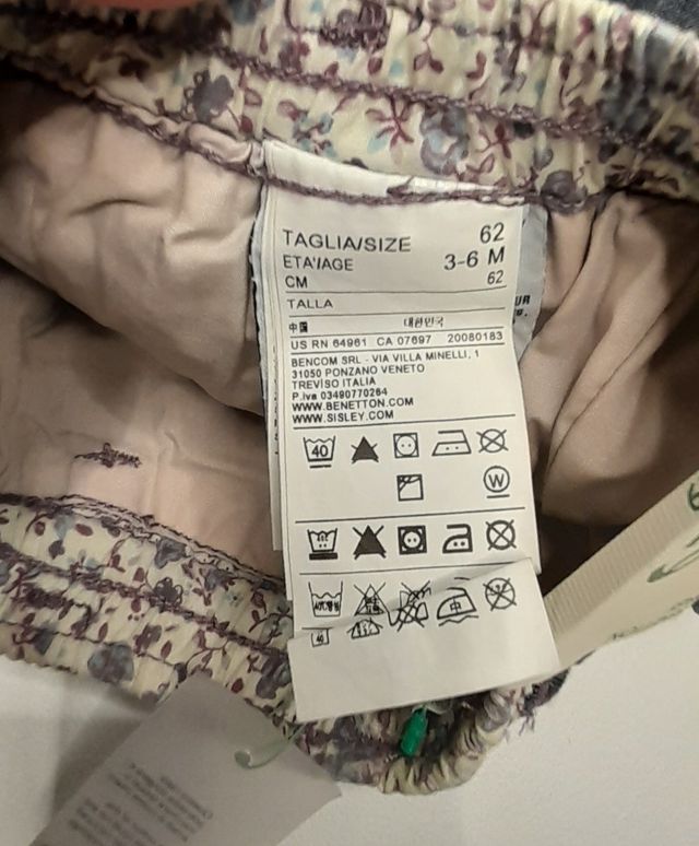 Pantaloni nuovi Benetton Baby 3-6mesi