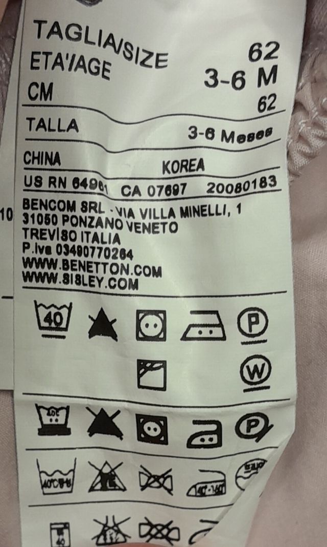 Pantaloni nuovi Benetton Baby 3-6mesi