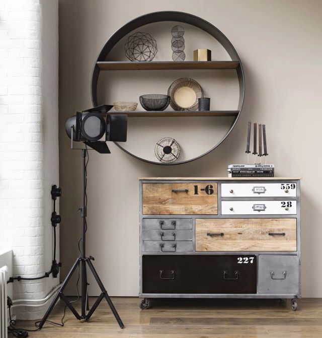 Cómoda con ruedas industrial Maisons Du Monde