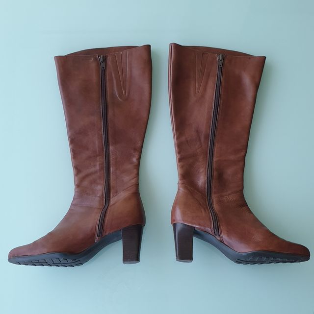 Botas altas y tacón piel 37 marrón-visón