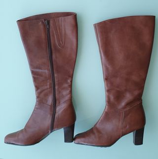 Botas altas y tacón piel 37 marrón-visón