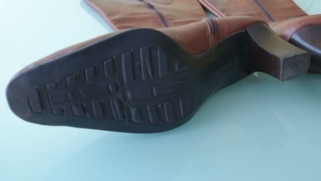 Botas altas y tacón piel 37 marrón-visón