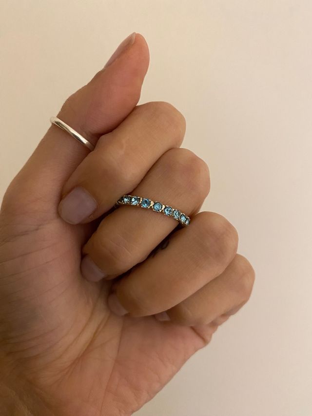 Veretta con zirconi azzurri misura 18