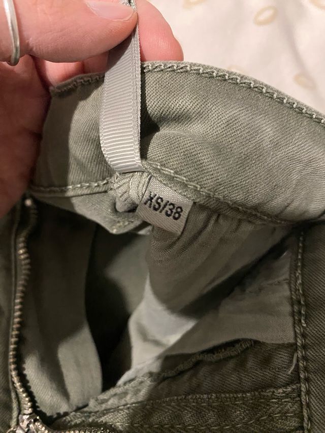 Jeans verde con frange elasticizzato XS - donna 