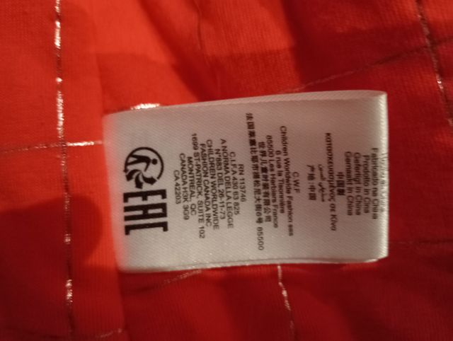 Chubasquero con forro caliente niña talla 10