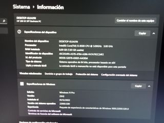 Ordenador hp 290 G1 sff i5 2mano
