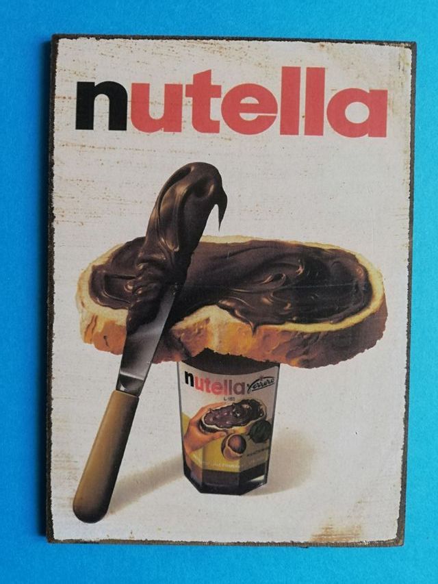 Nutella stampa laccata su supporto di legno