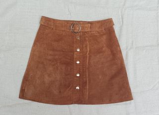 Falda mujer S piel Zara