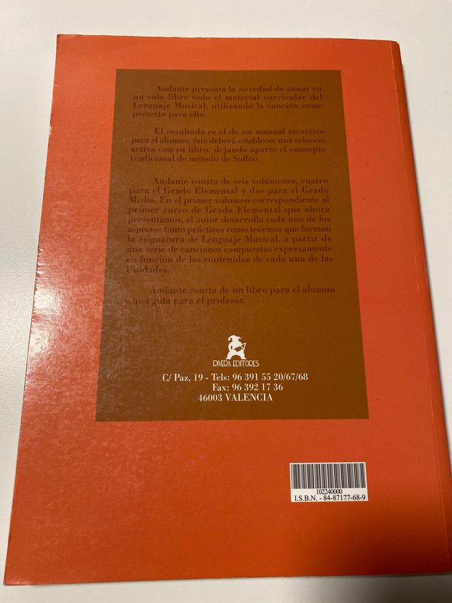 Libro Lenguaje musical  Andante