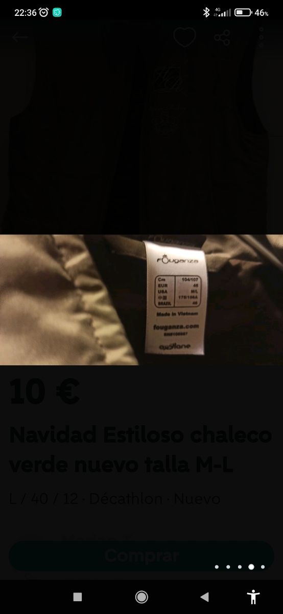 Estiloso chaleco M-L 46 hípica nuevo