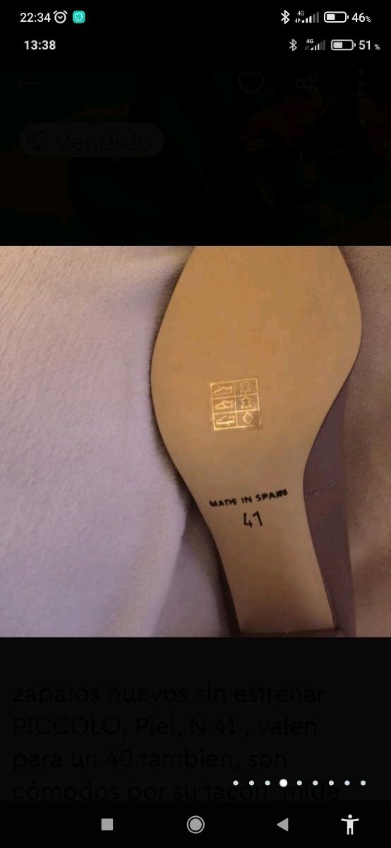 Nude zapatos salón piel a estrenar 40