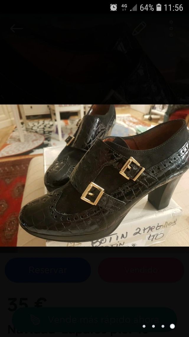 Comodos zapatos piel abotinados 40 a estrenar