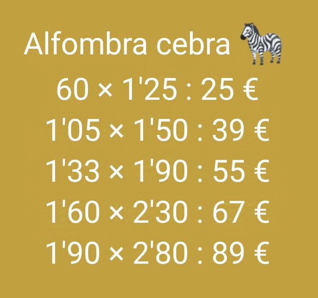 ALFOMBRA MODELO CEBRA 