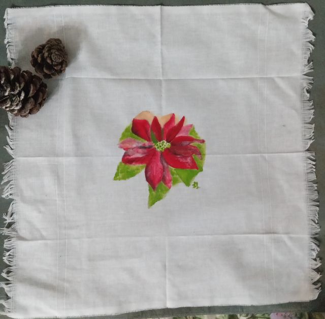 Centro Tavola Natalizio in puro lino 100%