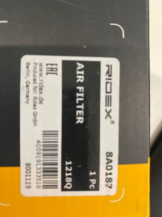 Filtro aria nuovo Ridex Renault-Nissan