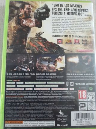 Juego Rage Xbox 360