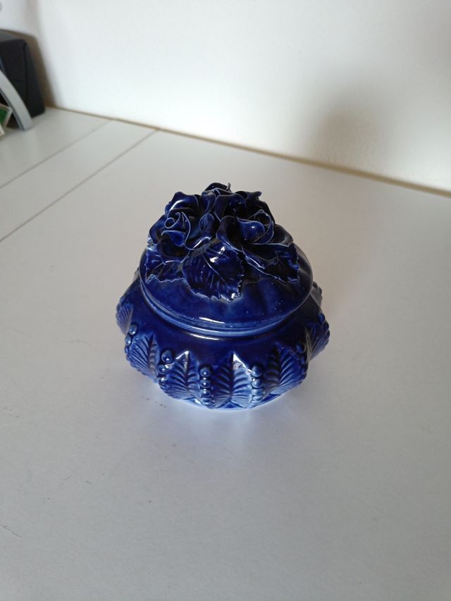 Portagioie in ceramica blu