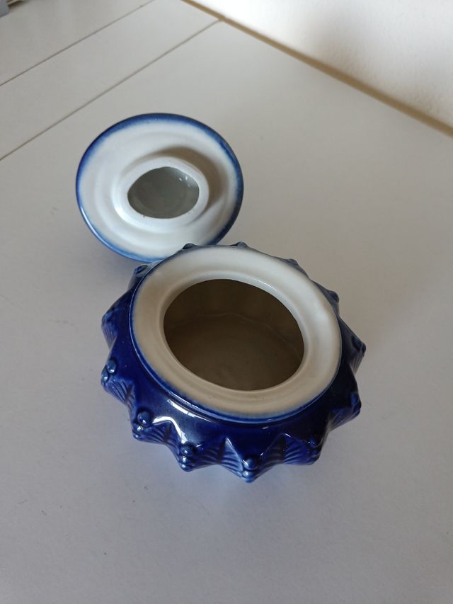 Portagioie in ceramica blu