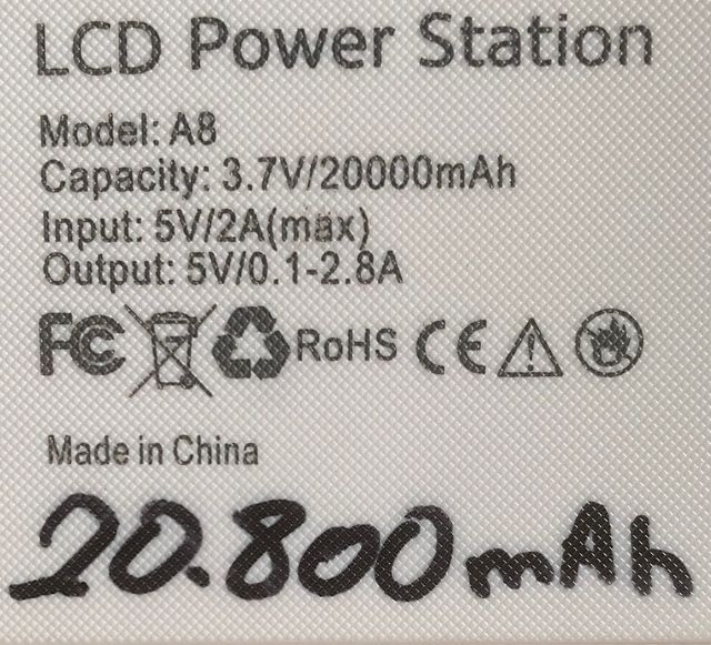 Power Bank de 20.800 mAh