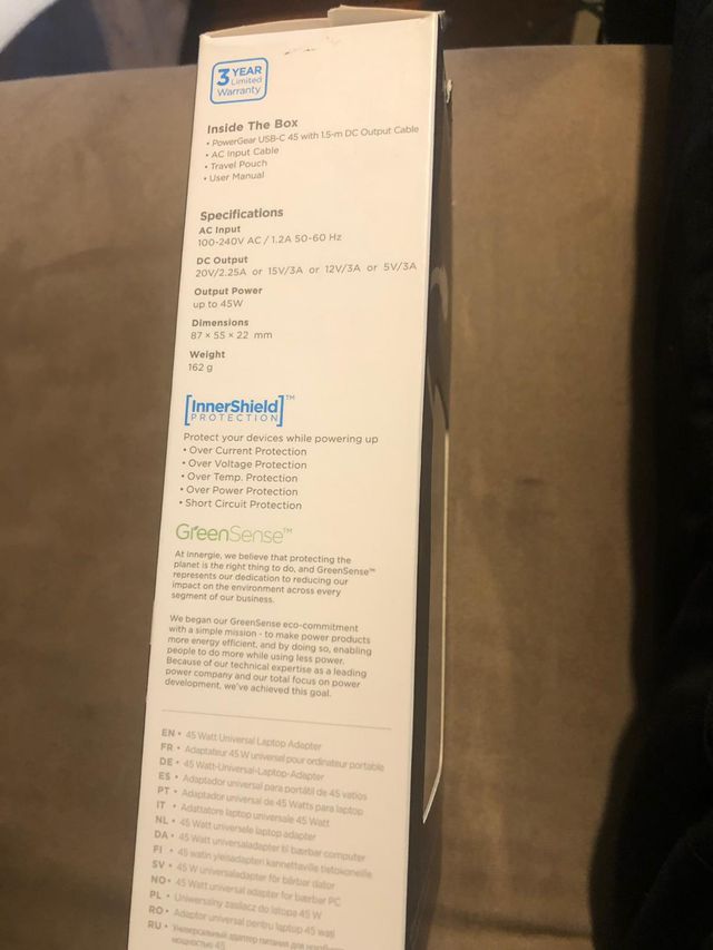 Alimentatore per laptop USB-C 45W Innergie