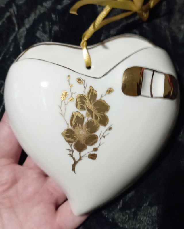 Espositore cuore vintage anni 70 ceramica cuore.