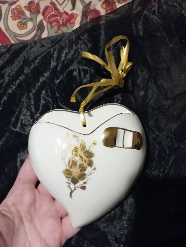 Espositore cuore vintage anni 70 ceramica cuore.