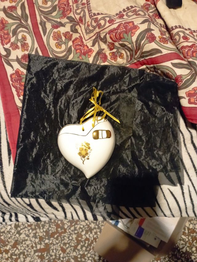 Espositore cuore vintage anni 70 ceramica cuore.