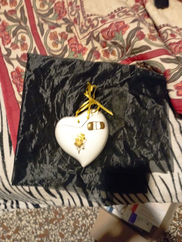 Espositore cuore vintage anni 70 ceramica cuore.