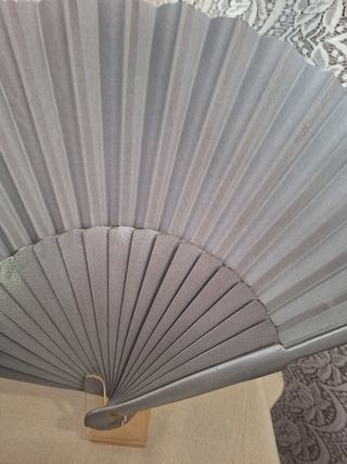 ABANICO PERICÓN 30 cm FLAMENCO "NUEVO" GRIS PLATA